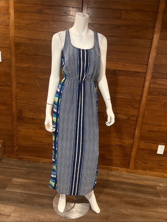 BeBop Dresses & Skirts - BeBop Navy, White and Multicolor Panel Maxi Dress